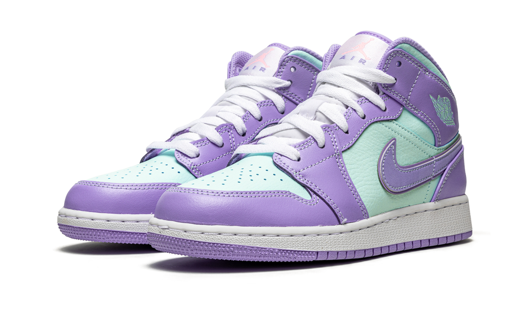 Jordan 1 Mid Paars Aqua