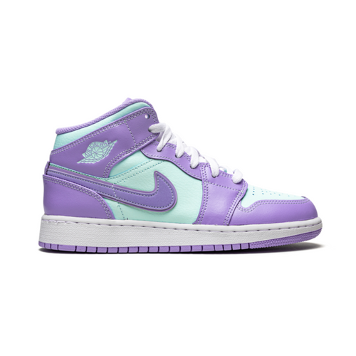 Jordan 1 Mid Paars Aqua