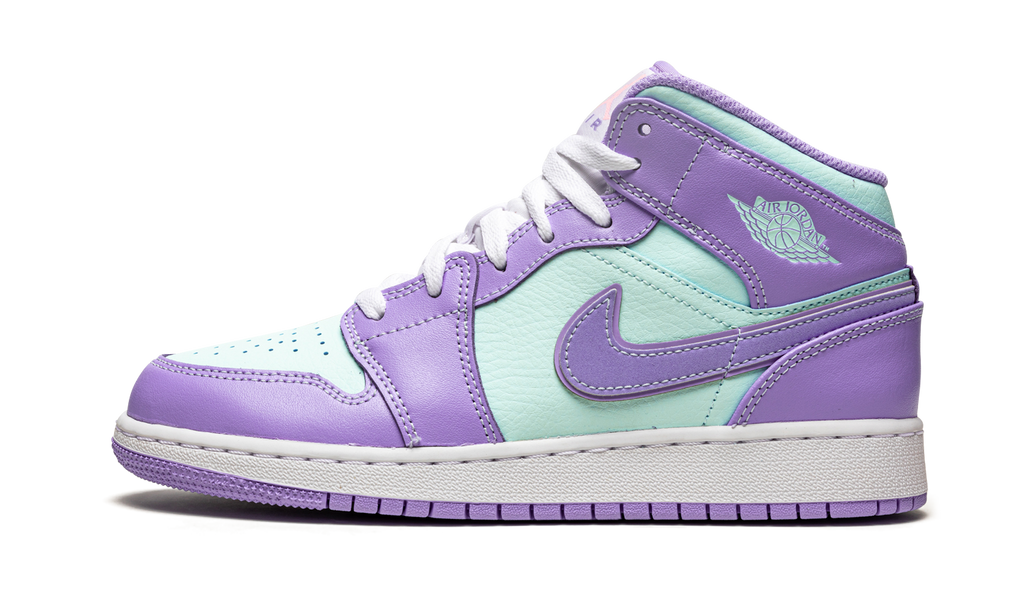 Jordan 1 Mid Paars Aqua