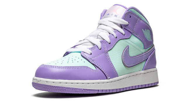 Jordan 1 Mid Paars Aqua