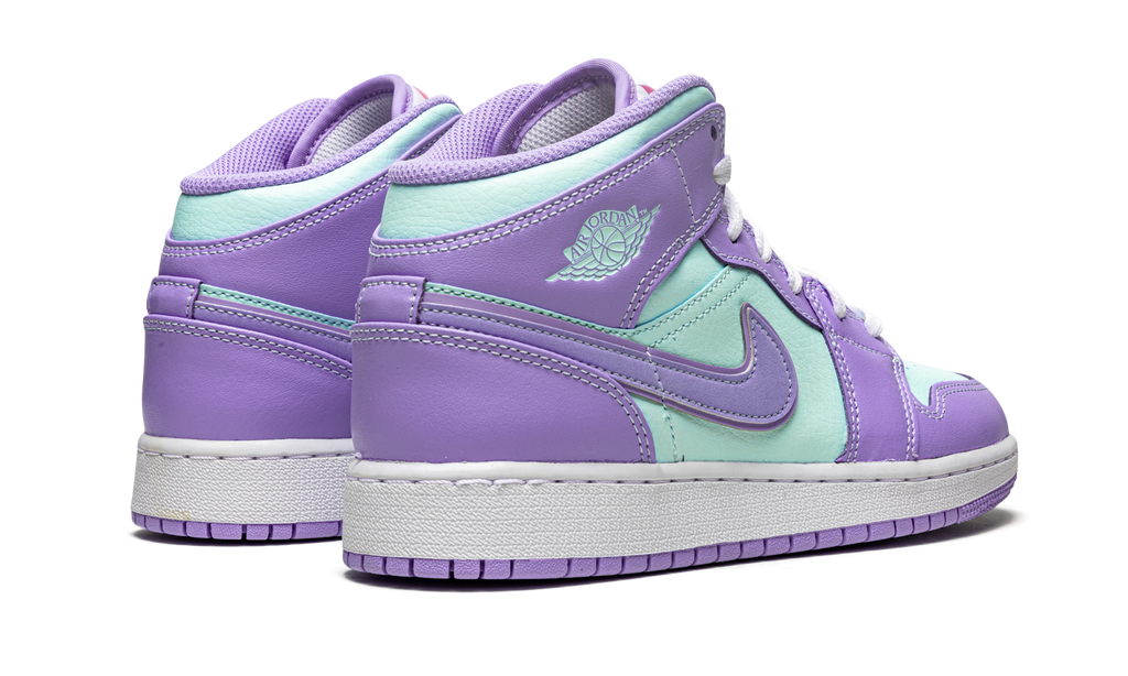 Jordan 1 Mid Paars Aqua