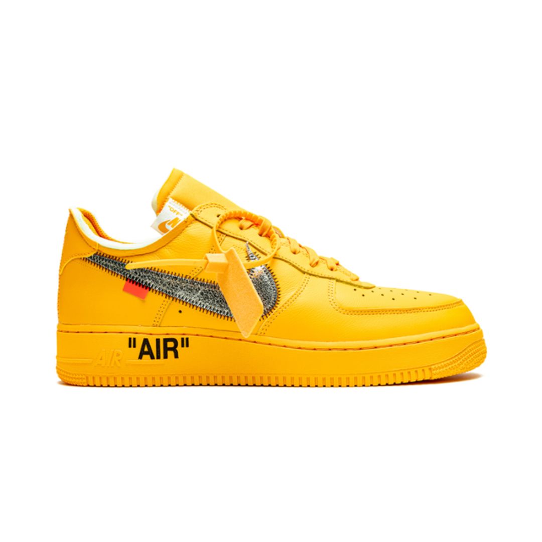 Nike Air Force 1 Low Off-White University Gold Metallic Silber