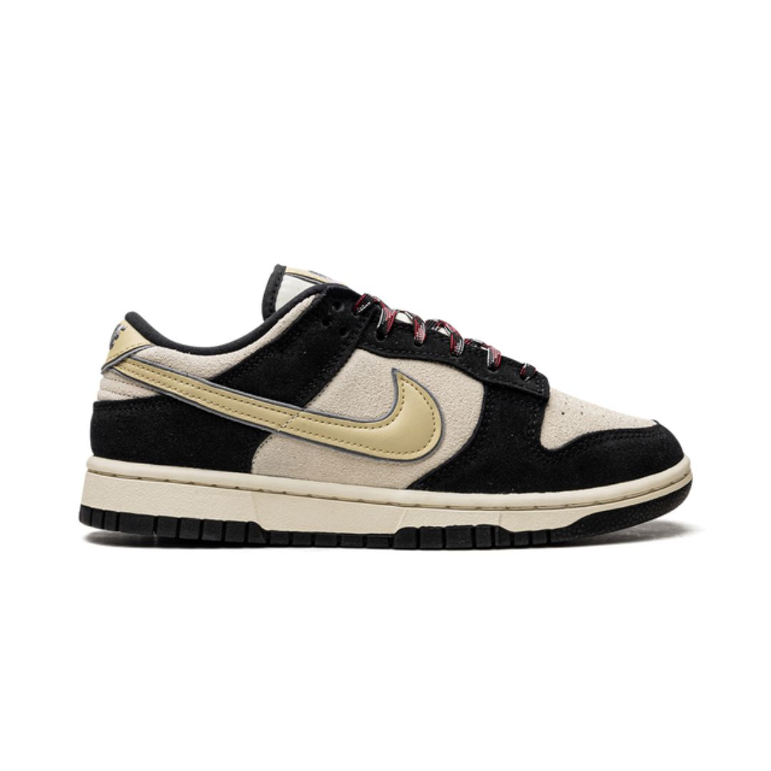 Nike Dunk Low LX Schwarzes Wildleder Team Gold