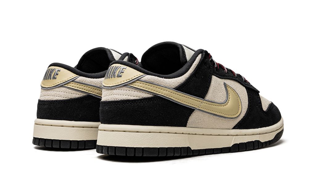 Nike Dunk Low LX Schwarzes Wildleder Team Gold